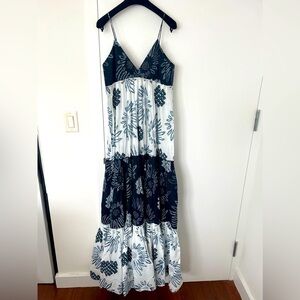 NEW Figue Julianne maxi cotton dress in nautical print